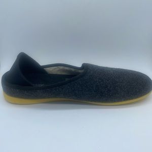 Mahabis Men's Grey Wool Felt Mule Slippers Indoor Outdoor Yellow Sole 11-11.5
